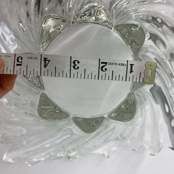 VTG Mikasa clear crystal swirl centerpiece bowl large 13" x 6" 4090 - Picture 7 of 9